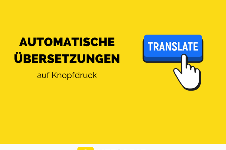 Ein Button mit der Aufschrift "Translate", auf den ein Finger klickt.