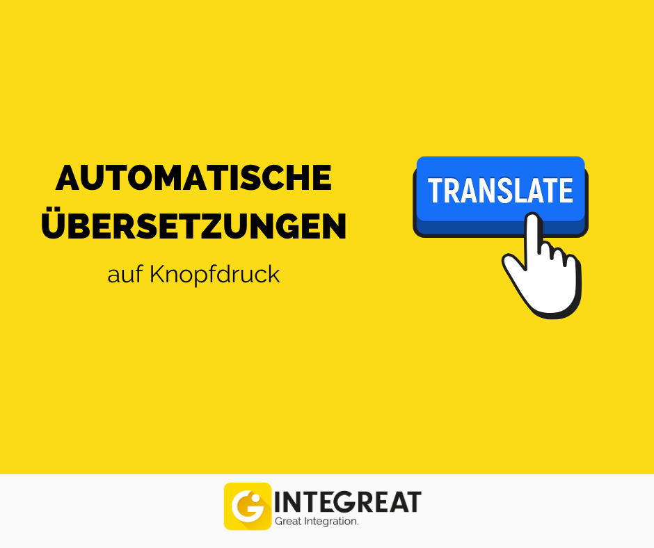 Ein Button mit der Aufschrift "Translate", auf den ein Finger klickt.