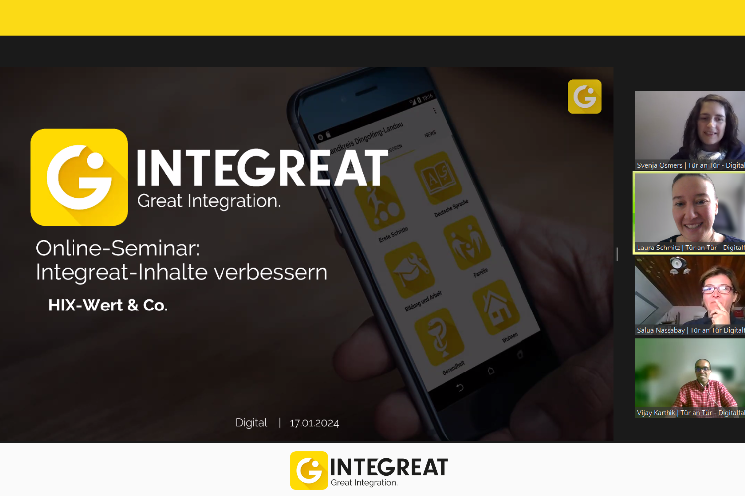 Online-Seminar "Integreat-Inhalte verbessern - HIX-Wert & Co."